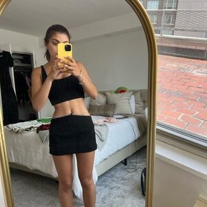 Zara black mini skirt (miniskirt) with rhinestone detailing